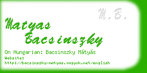 matyas bacsinszky business card