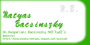 matyas bacsinszky business card